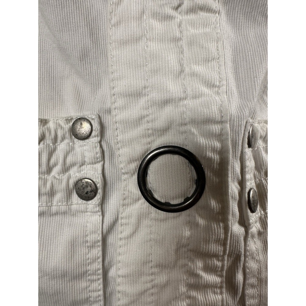 Free People Snap Down Trench Coat Womens 4 Cream White Overcoat - Picture 7 of 14